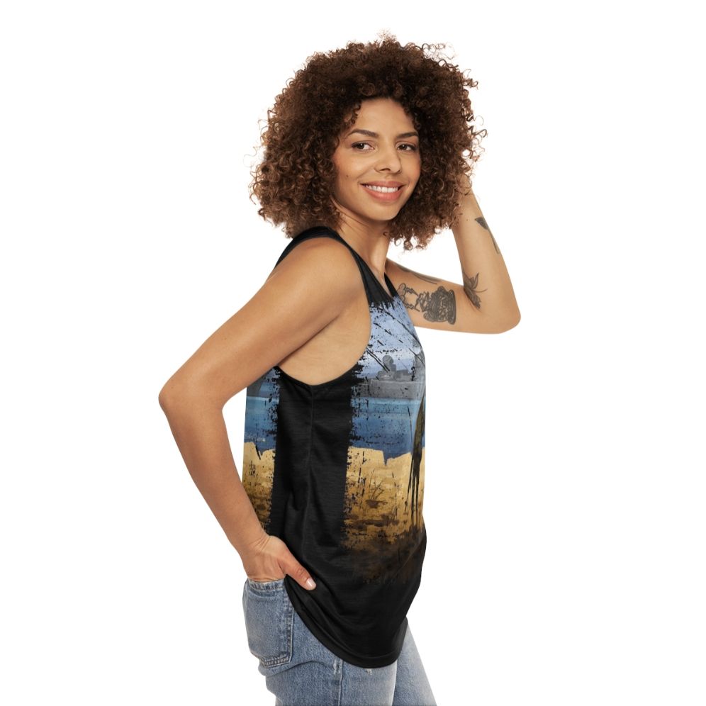 Vintage Ukraine Flag Pride Unisex Tank Top - women side