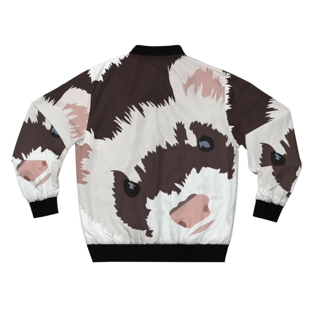 Ferret head printed on a bomber jacket - Back