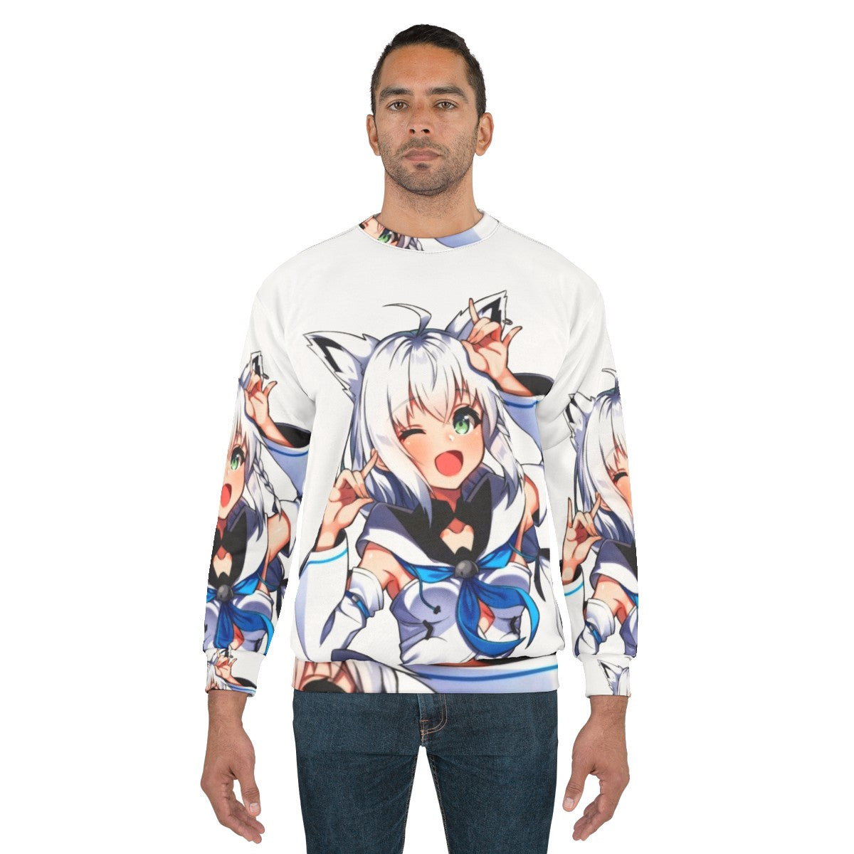 Shirakami Fubuki Hololive Virtual Youtuber Anime Sweatshirt - men