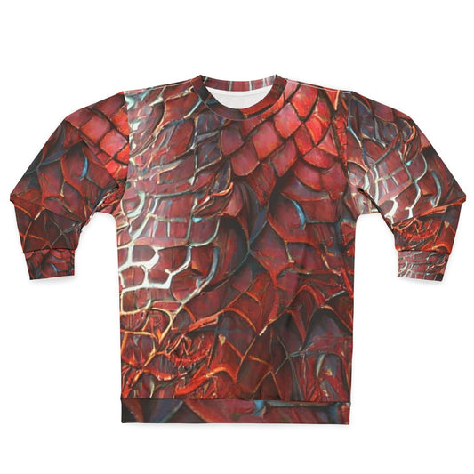 Iridescent red dragon scales sweatshirt