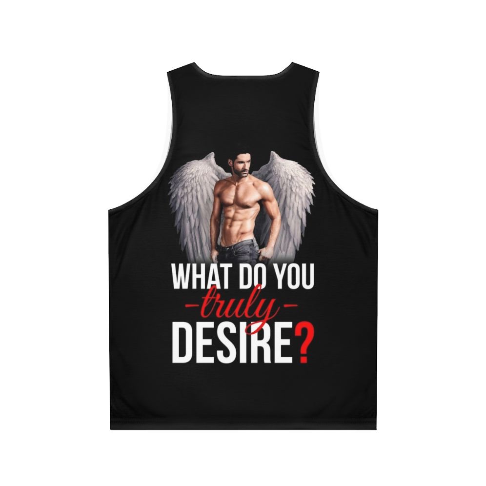 Lucifer-inspired unisex tank top with desire design - Back