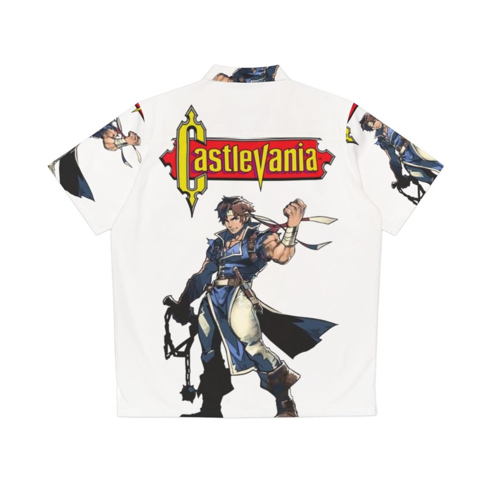 Castlevania Hawaiian Shirt featuring characters Alucard, Trevor Belmont, and Sypha Belnades - Back