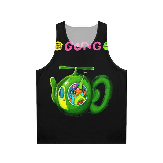 Gong "Flying Teapot" Unisex Tank Top with Vintage Album Art