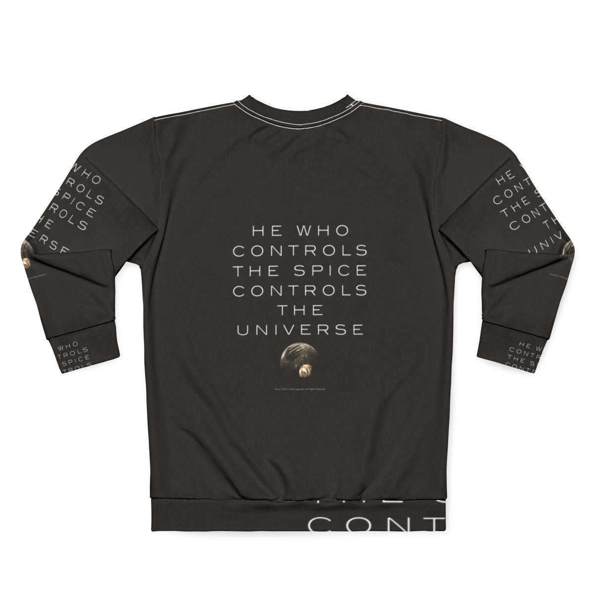 Dune Movie "He Who Controls The Universe" Sweatshirt - Back