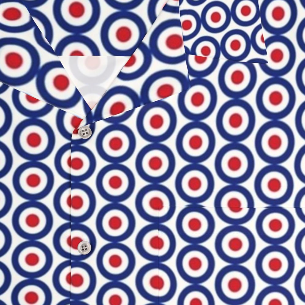 Mod Style Hawaiian Shirt for Vespa and British Rock Music Lovers - Detail