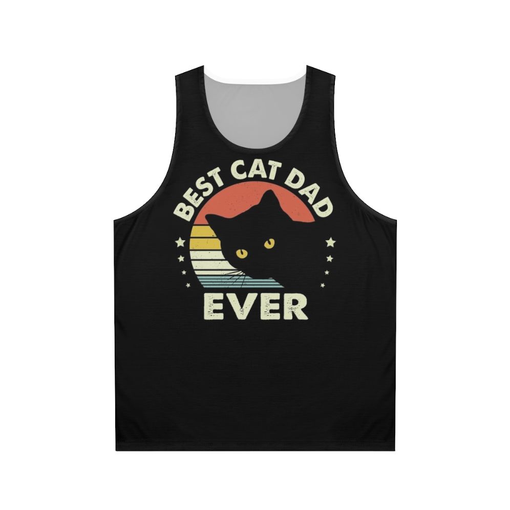 Vintage Best Black Cat Dad Ever Unisex Tank Top