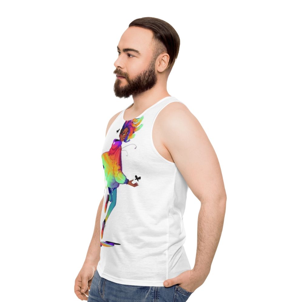 Unisex raincoat tank top with graphic design - men side