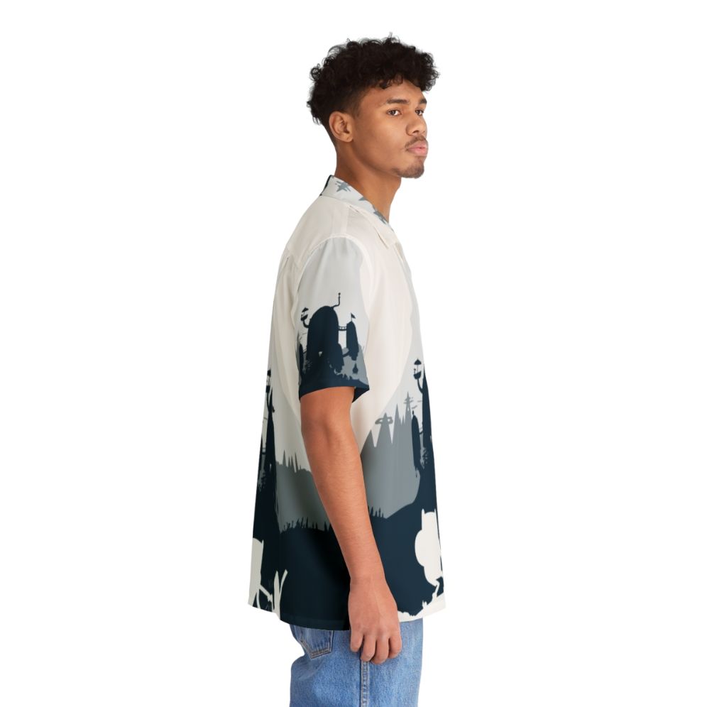 Ice King Silhouette Hawaiian Shirt from Adventure Time - People Pight