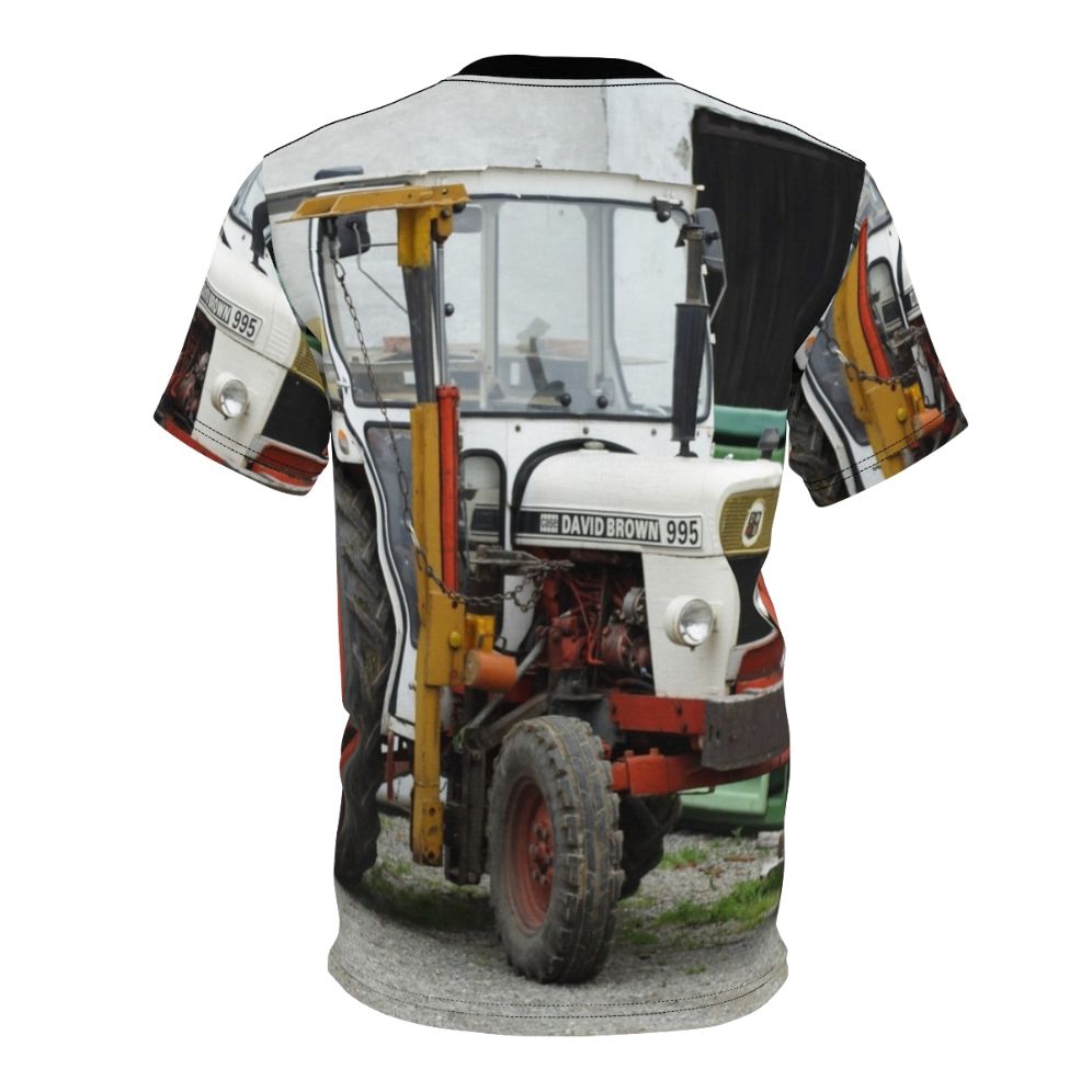 Vintage t-shirt design featuring a David Brown 995 tractor - Back