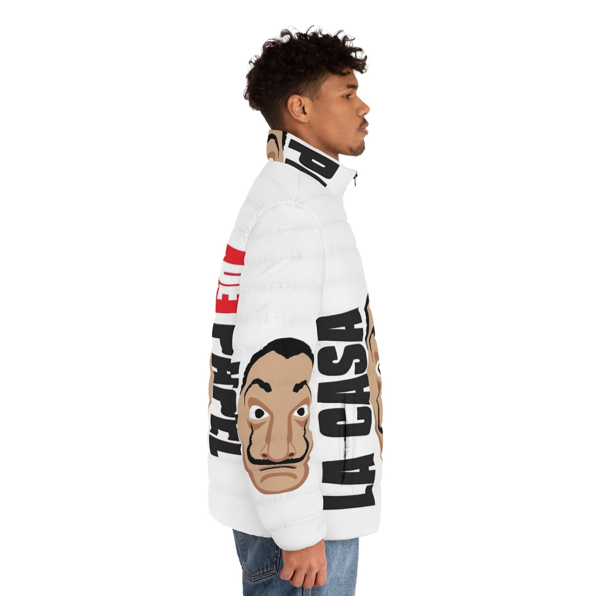 Money Heist Puffer Jacket with Series Logo - men side right