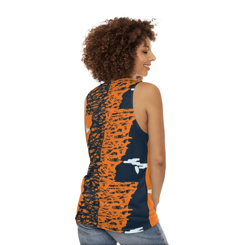 Houses Unisex Tank Top with Asian-Inspired Pattern - women back