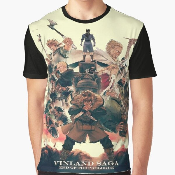 Vinland Saga Viking Graphic T-Shirt featuring characters from the popular anime series