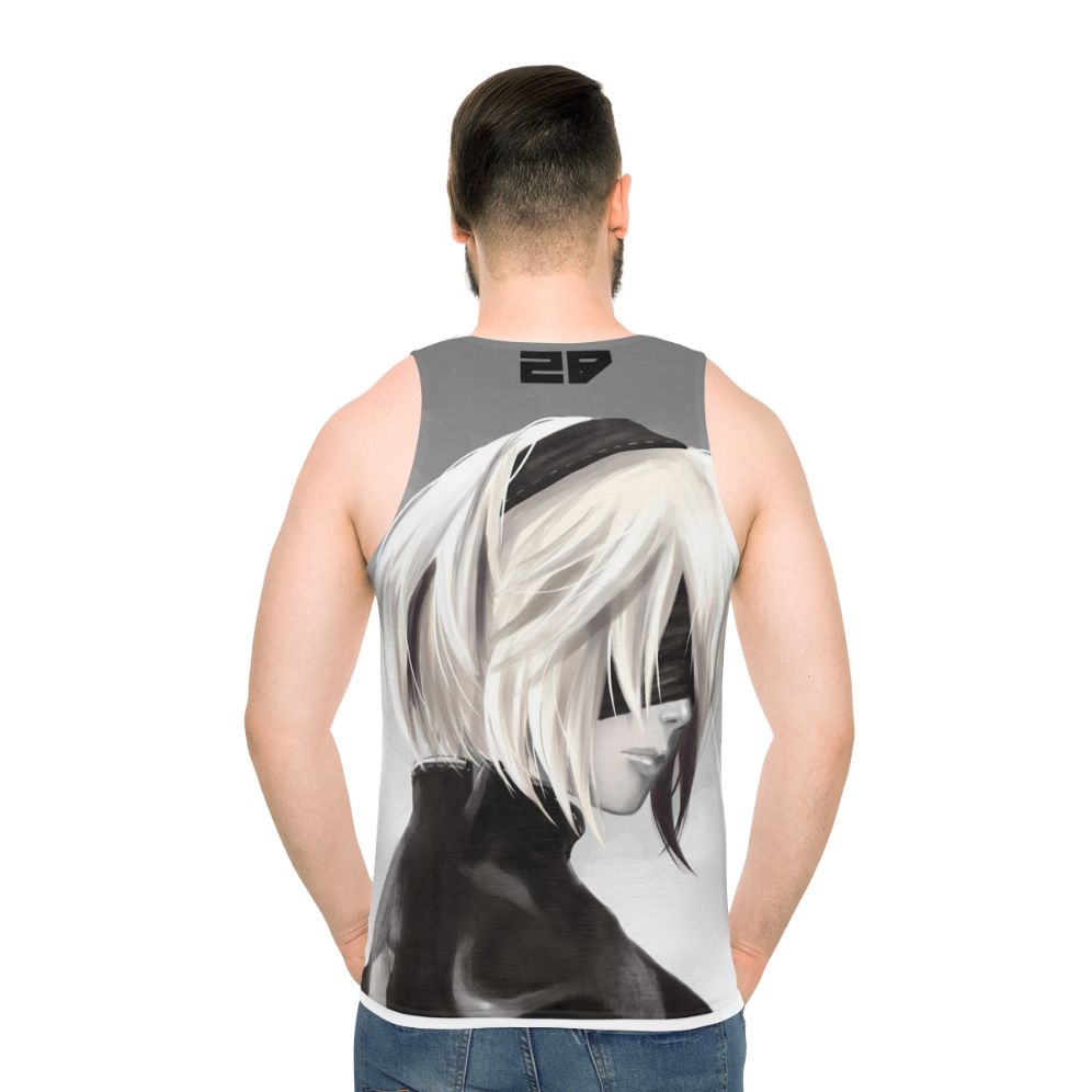 2B Unisex Tank Top - men back