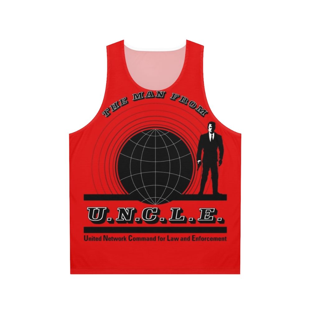 Unisex vintage-style tank top featuring "The Man from Uncle" logo