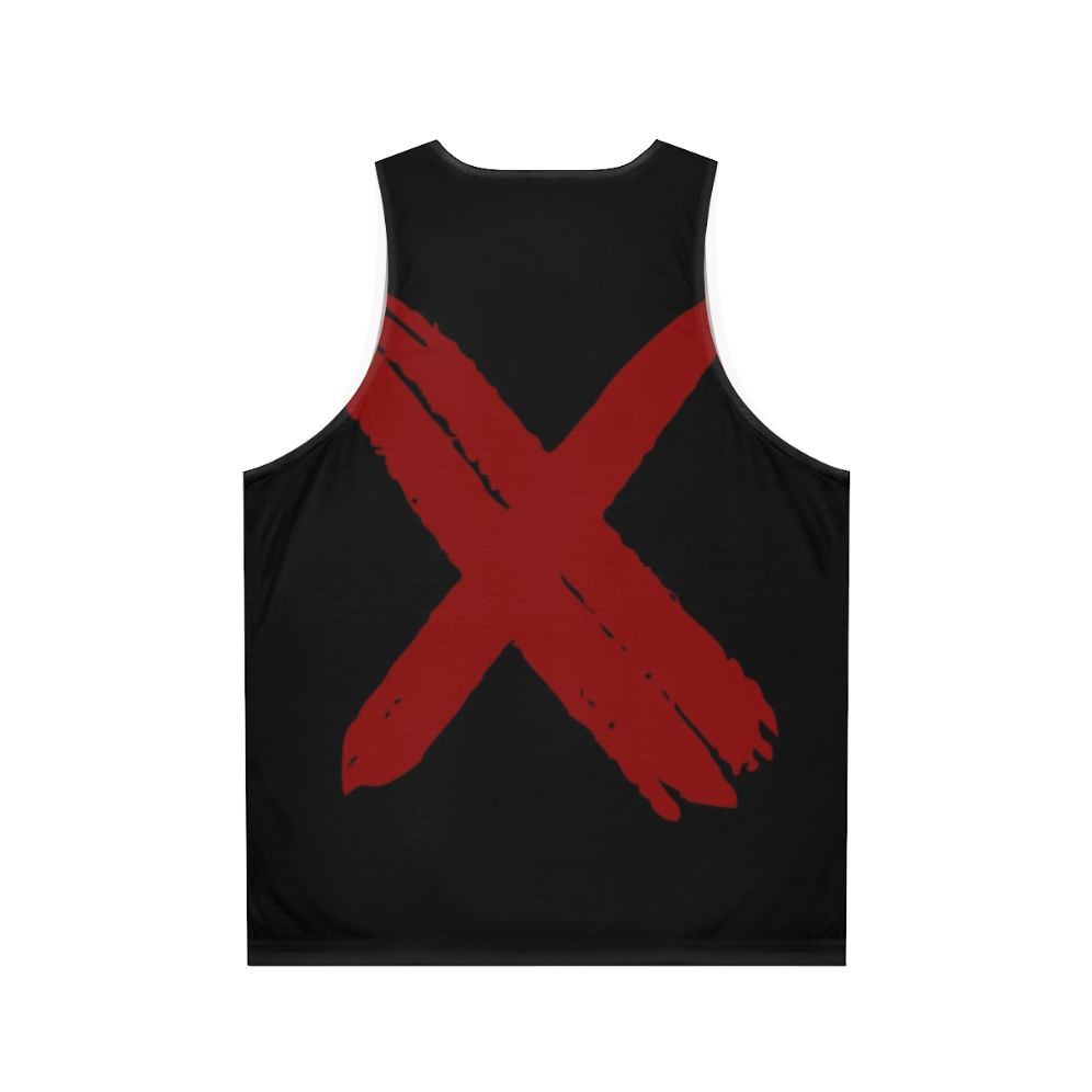 Unisex red cross graphic tank top - Back