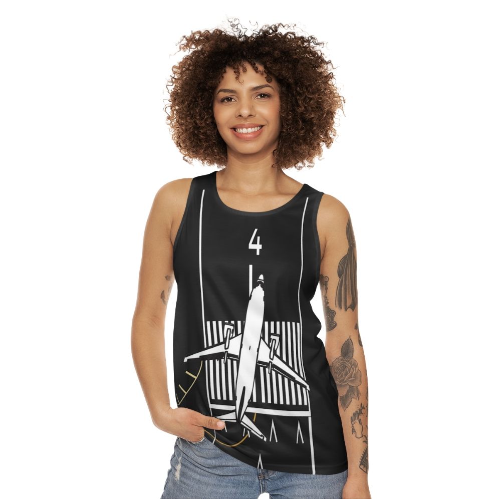 Runway 4 Left Unisex Aviation Tank Top - women