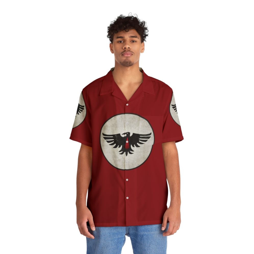 Blood Ravens Military-Inspired Hawaiian Shirt - People Front