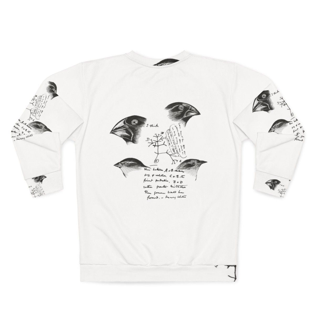 Darwin's Finches Evolution Biology Sweatshirt - Back