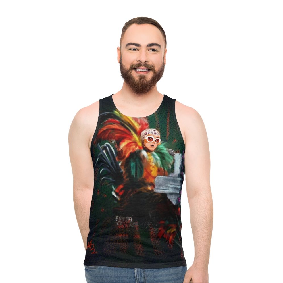 Elton John Unisex 70s Glam Rock Tank Top - men