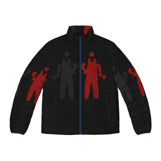 Depeche Mode Get The Balance Right Puffer Jacket featuring the iconic electronic music band's artwork