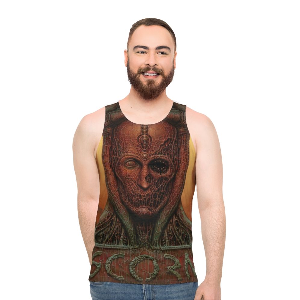 Scorn Game Unisex Horror Tank Top - men