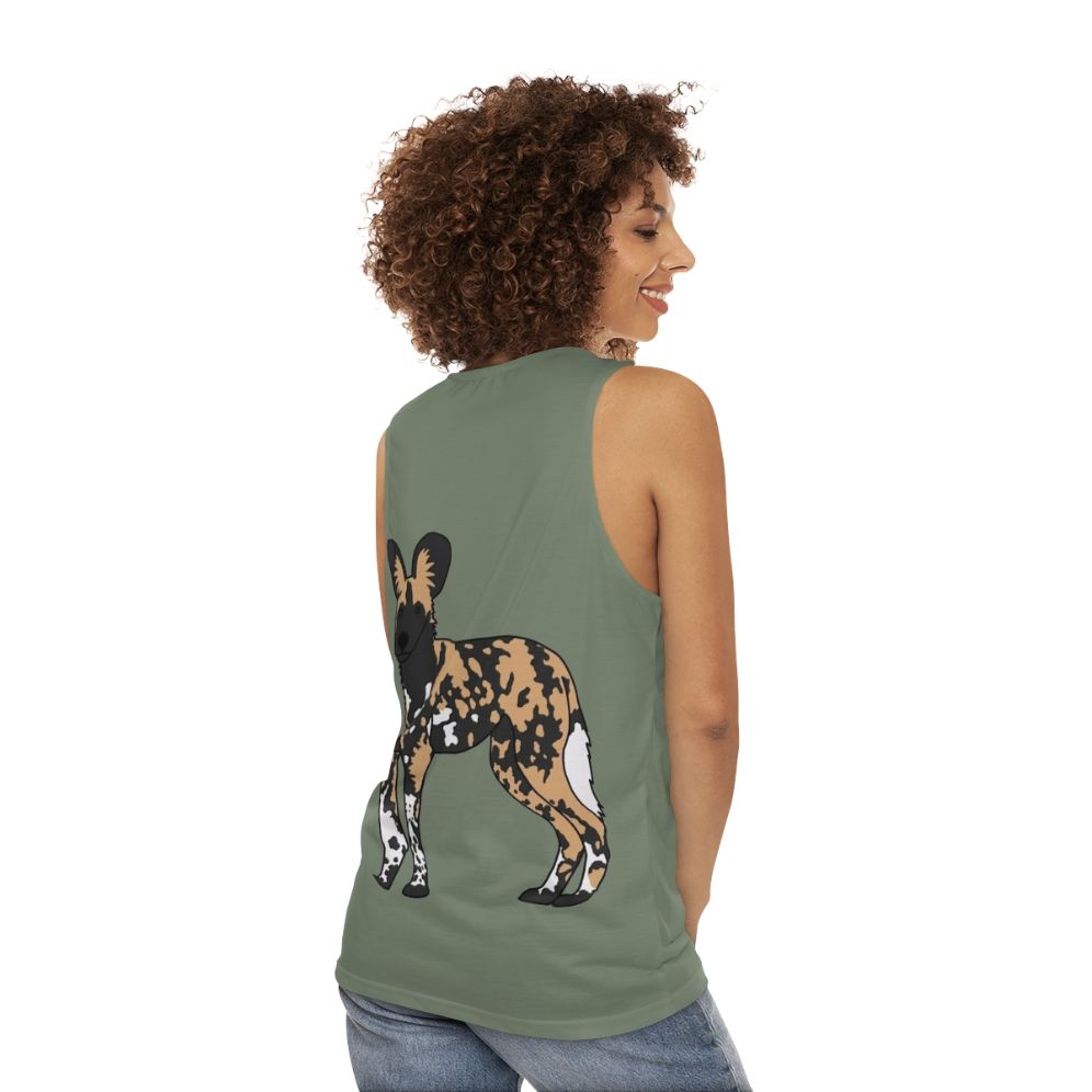 African Painted Dog Unisex Tank Top - women back