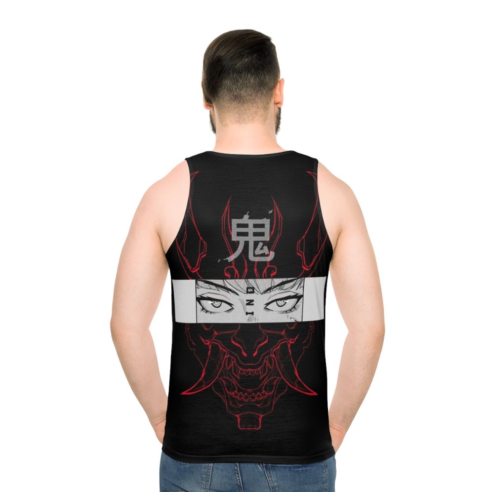 Oni Japanese Cyberpunk Unisex Tank Top - men back