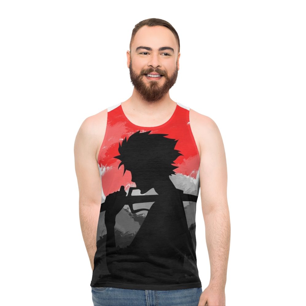 Samurai warrior sunset unisex tank top - men