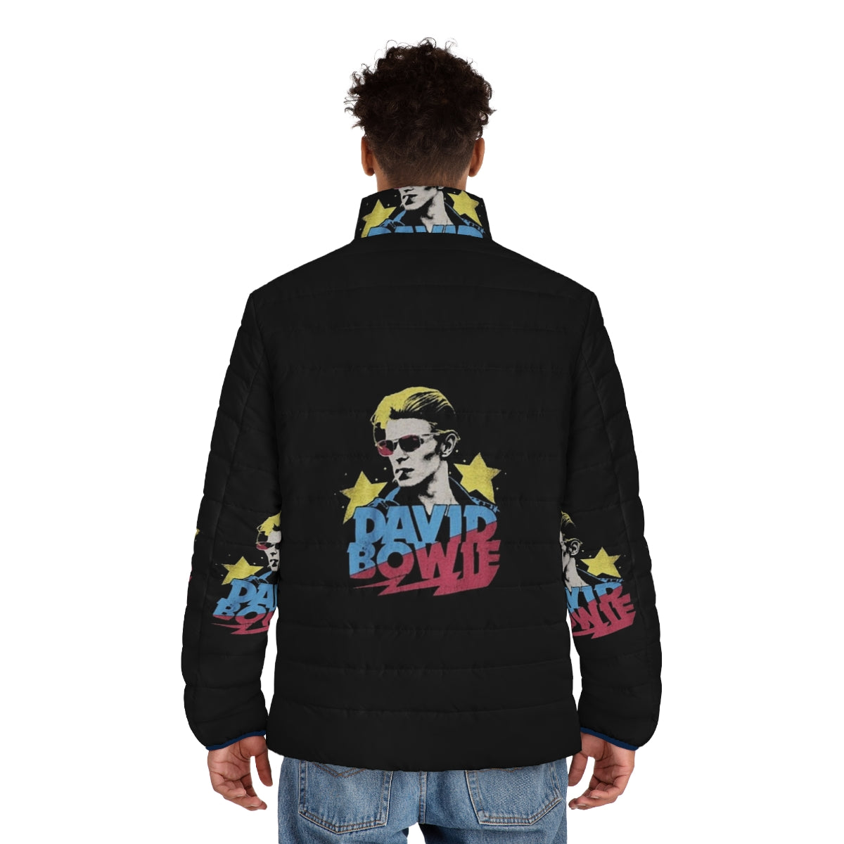 Bowie Rock Puffer Jacket - Glam Rock Inspired David Bowie Merchandise - men back