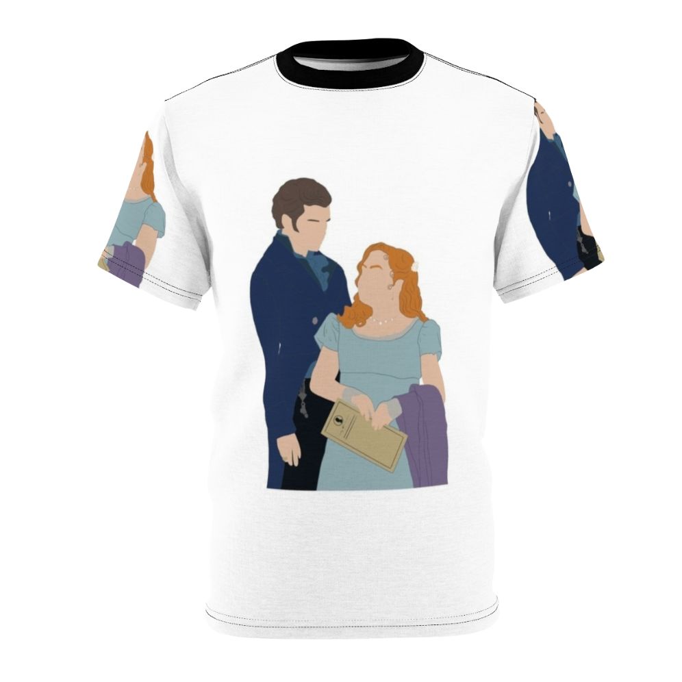 Bridgerton-inspired t-shirt featuring the characters Colin Bridgerton and Penelope Featherington