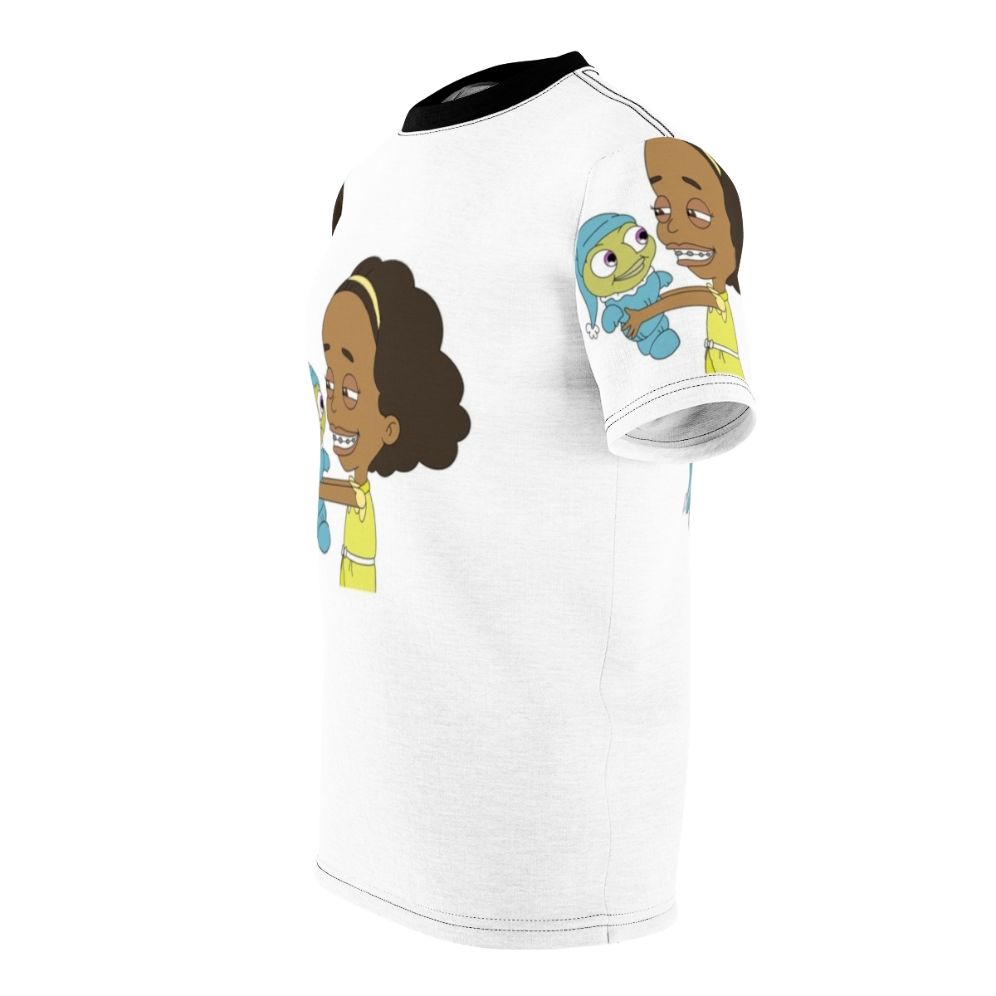 Missy and Mr. Wiggles from the comedy TV show Big Mouth on a colorful all-over print t-shirt - men left