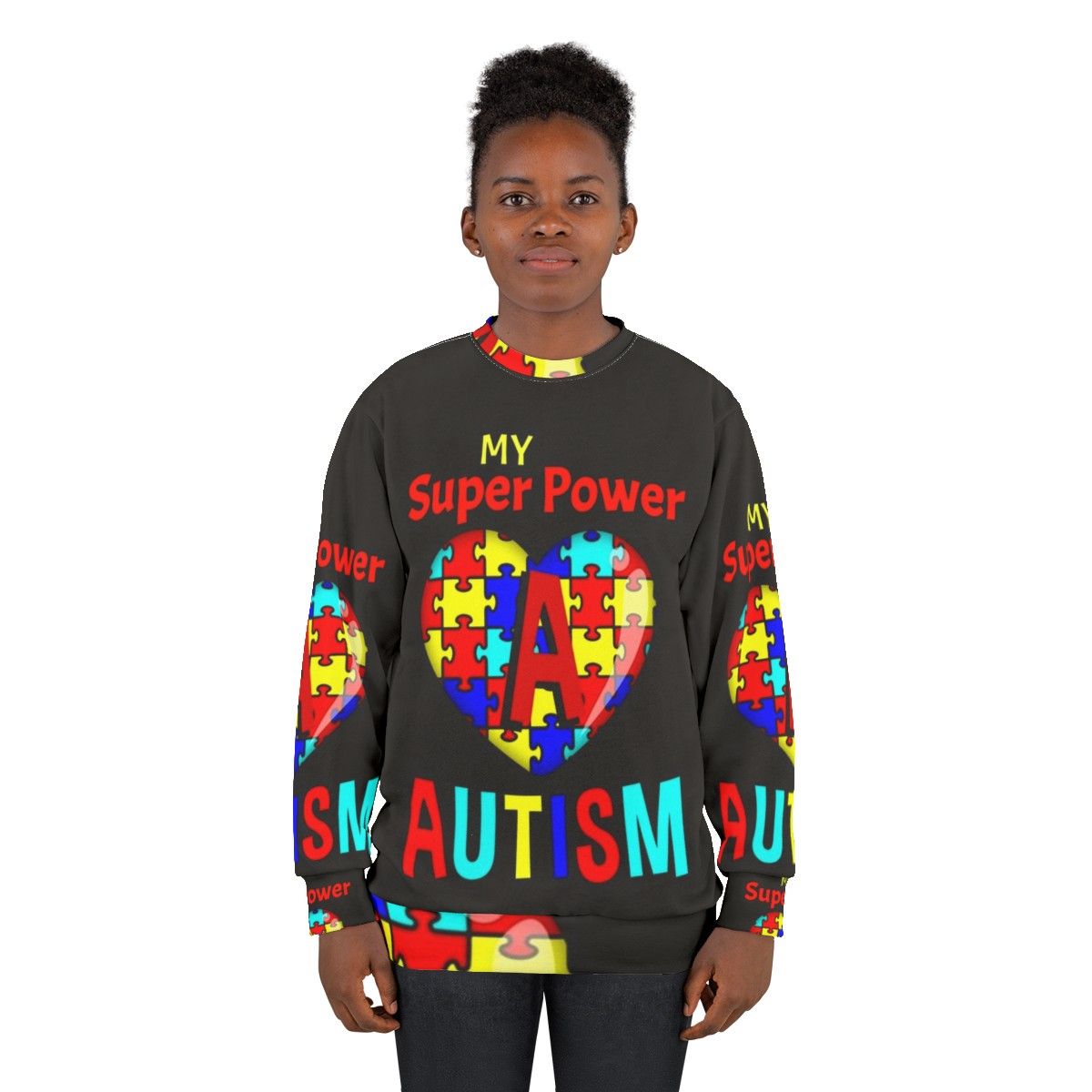 Autism Awareness Sweatshirt with Superhero Design - women