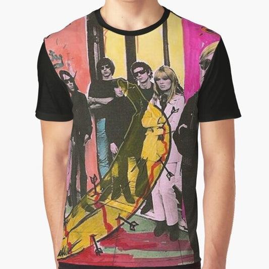 Andy Warhol and Velvet Underground banana pop art graphic t-shirt