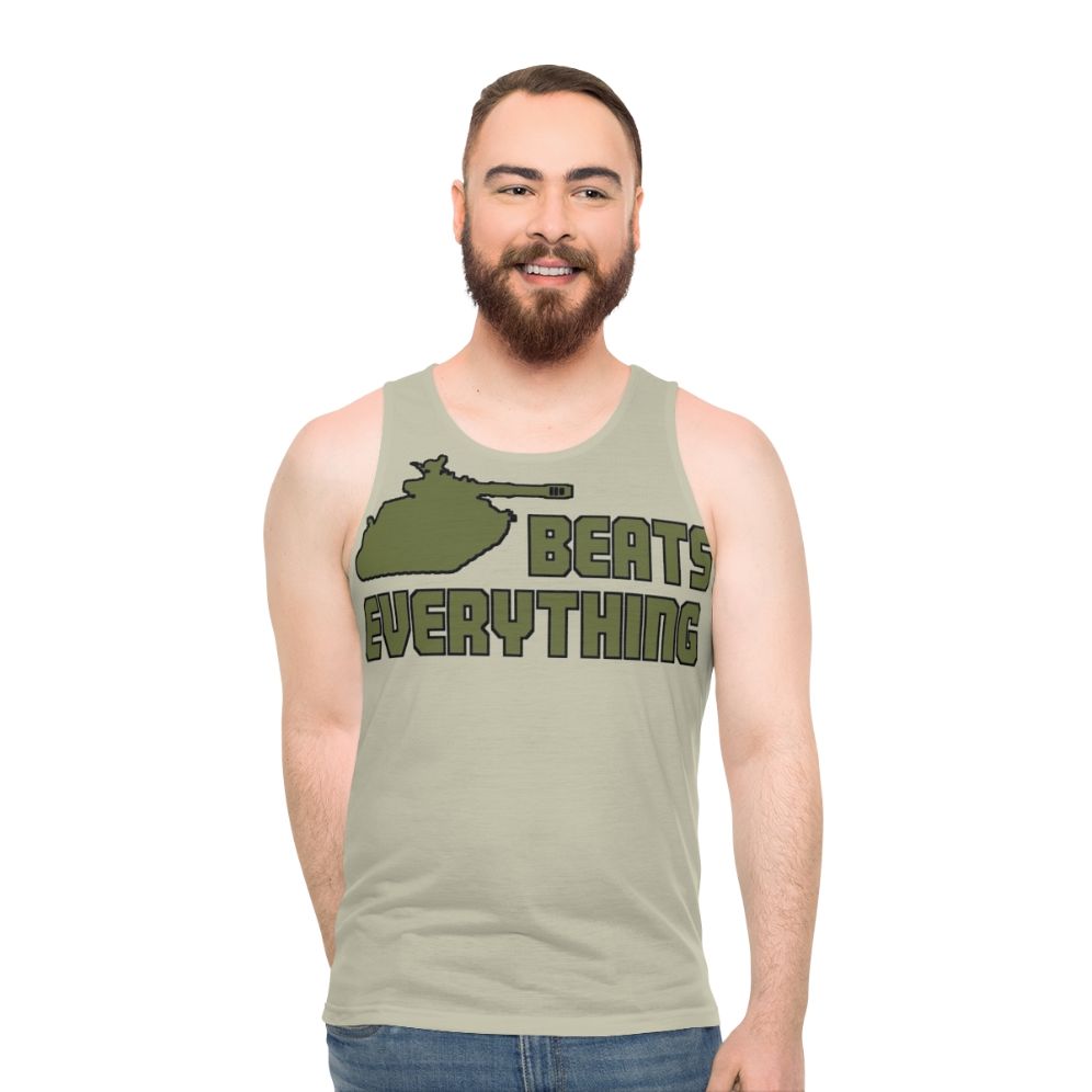 Unisex military sci-fi gaming graphic tank top - men