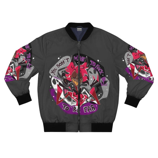 Alastor Asexual Pride Bomber Jacket with Hazbin Hotel Branding