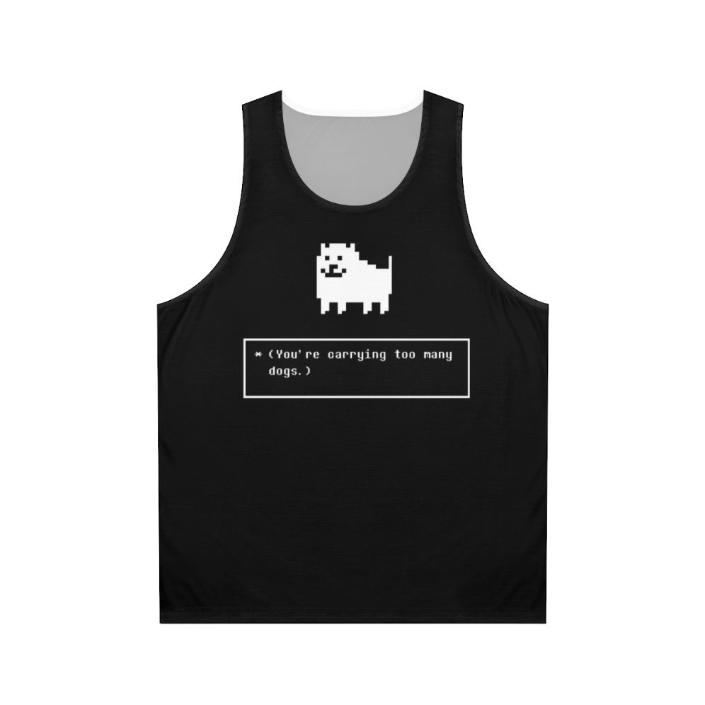 Unisex tank top with annoying dog design inspired by Undertale