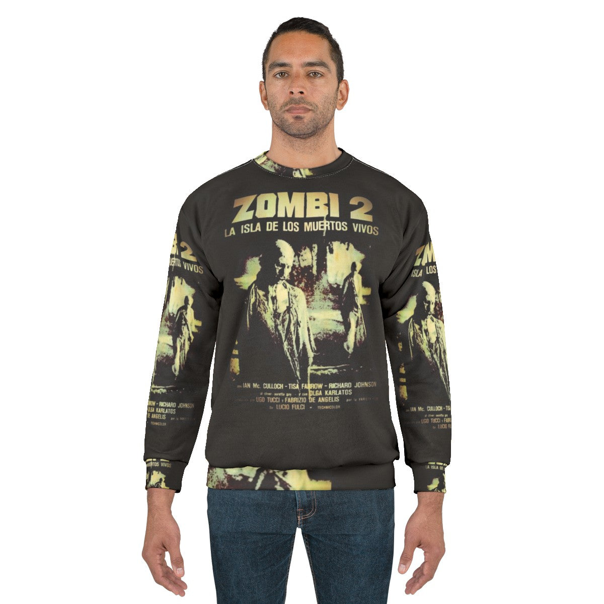 Zombi 2 Sweatshirt featuring horror imagery and the classic film - men