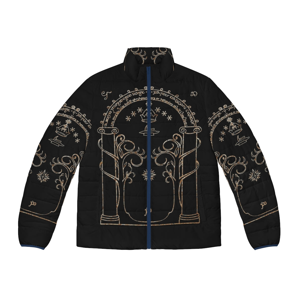 Lord of the Rings inspired 'Gates of Moria' puffer jacket with fantasy elements