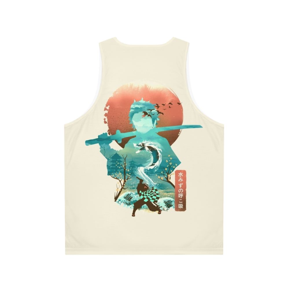 Ukiyo-E Inspired Water-Themed Unisex Tank Top - Back