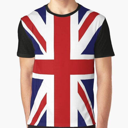 Union Jack flag of the United Kingdom graphic design on a t-shirt