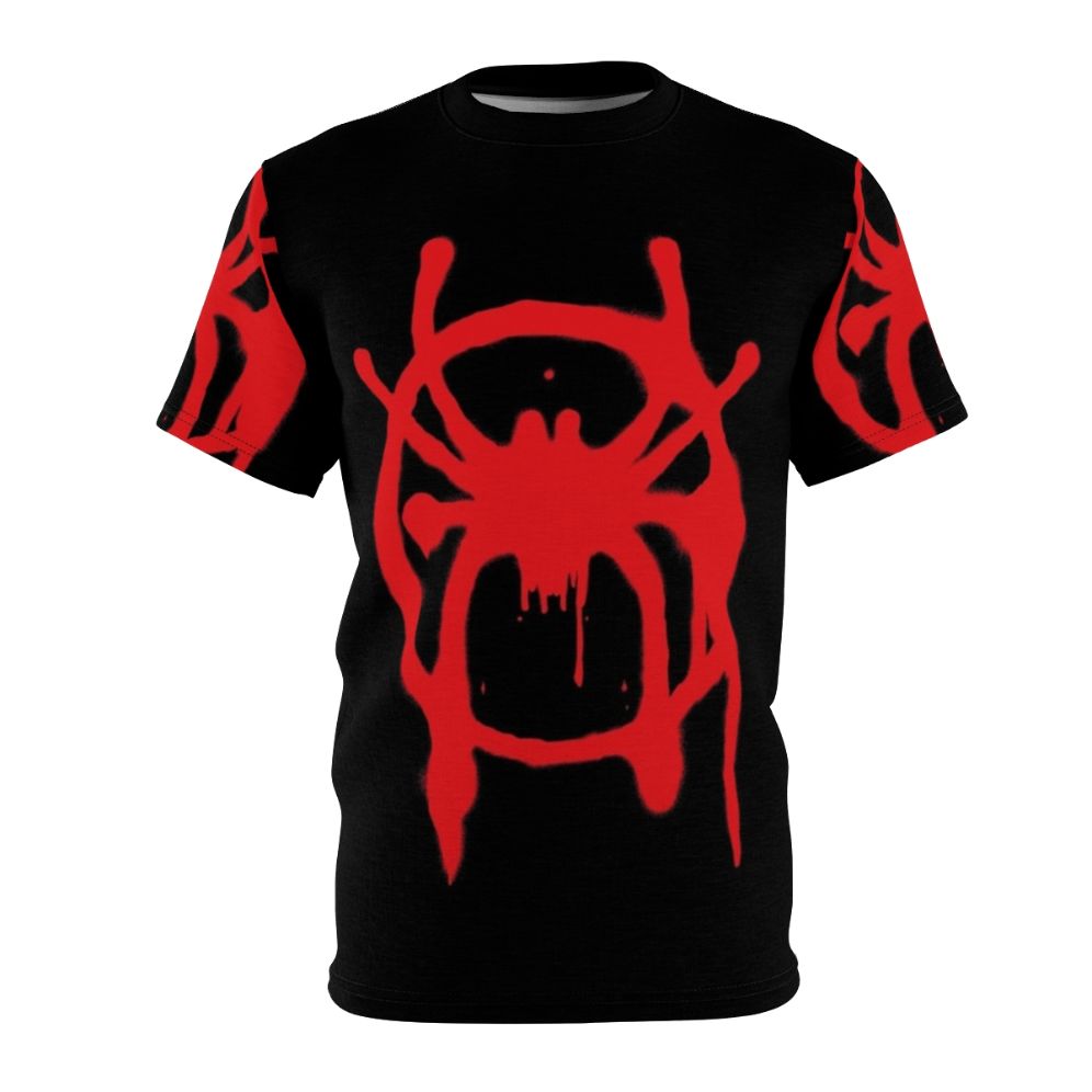 Spider-Verse inspired graphic t-shirt featuring Spider-Man comic book style design