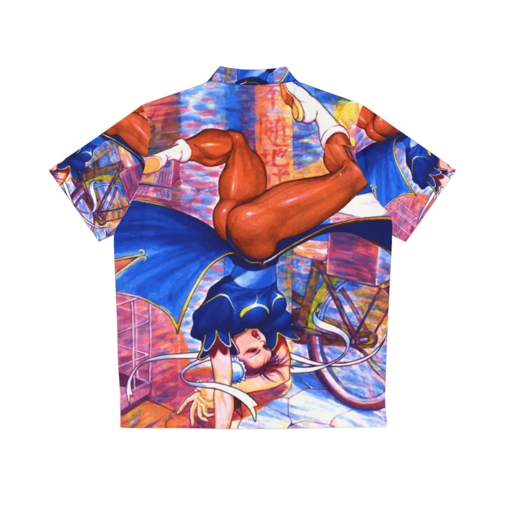 Chun Li Hawaiian Shirt II - Retro Street Fighter Gaming Apparel - Back