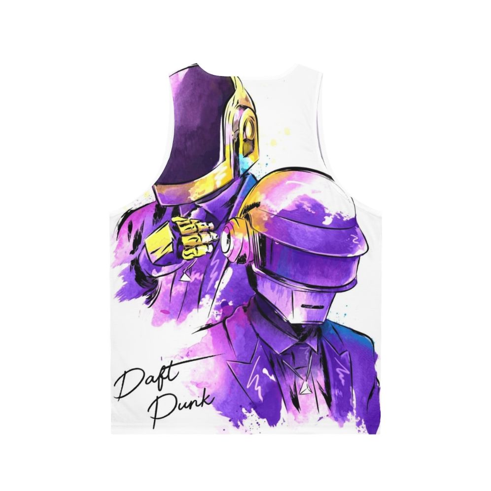 Daft Punk Unisex Watercolor Tank Top - Back