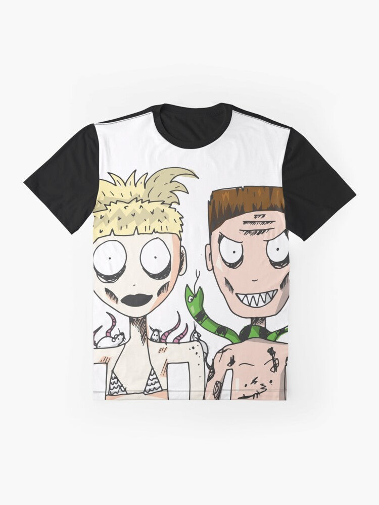 Die Antwoord Yolandi & Ninja Graphic T-Shirt featuring the iconic duo - Flat lay