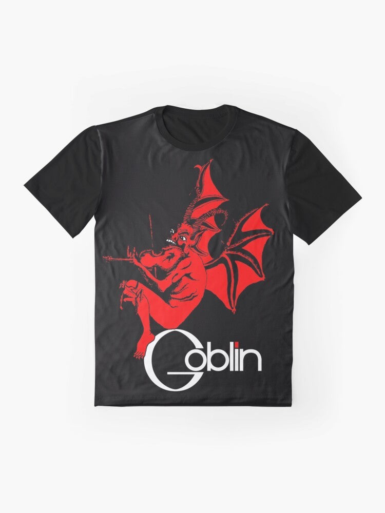 Goblin graphic t-shirt with a spooky and stylish design - Flat lay