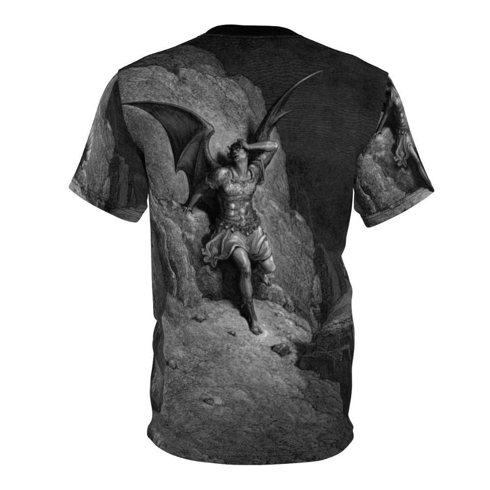 Gustave Dore's The Fall of Satan 1866 Inspired T-Shirt - Back