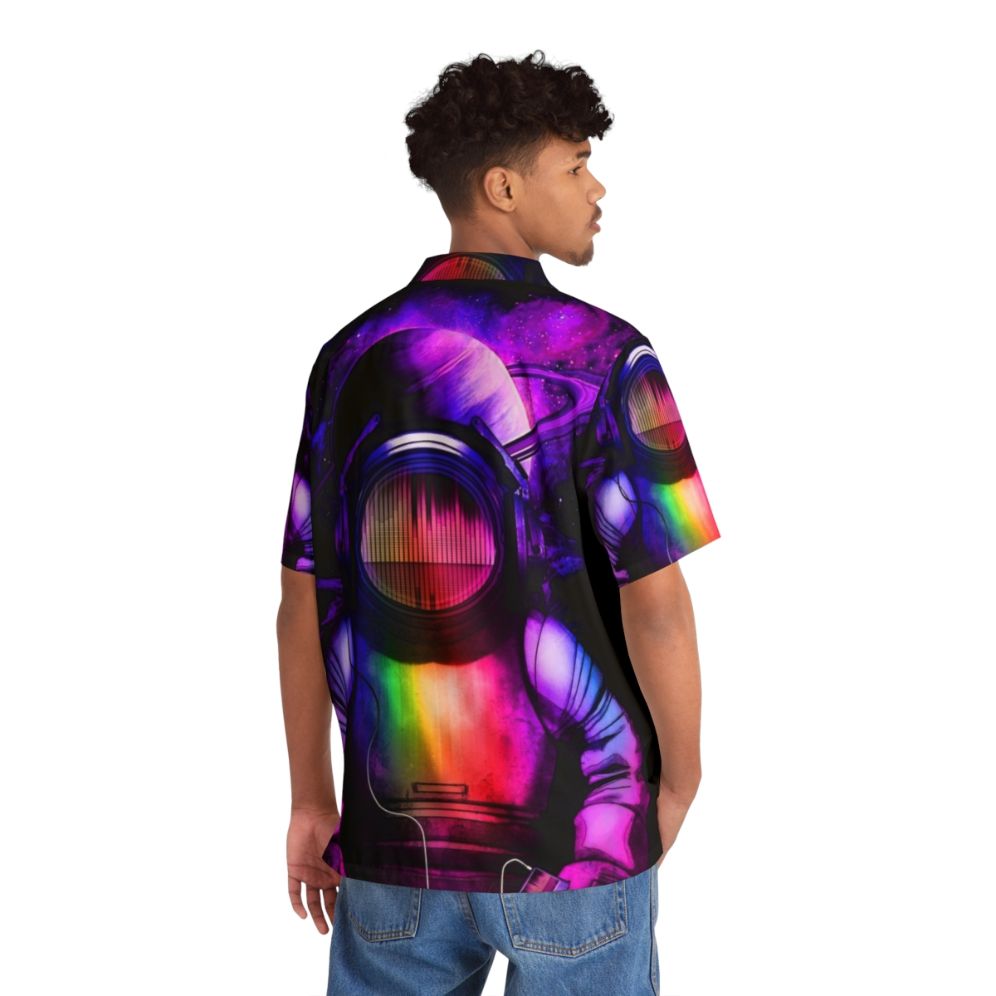 Celestial Music Hawaiian Shirt with space, astronaut, and galaxy print design - People Back