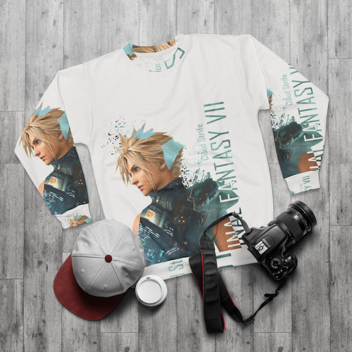 Cloud Strife Final Fantasy 7 Sweatshirt - flat lay