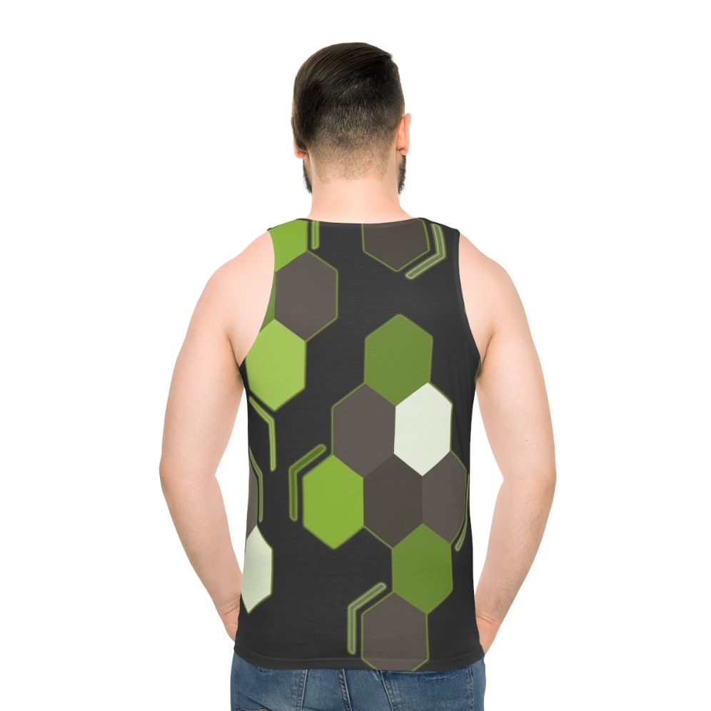 Hexagonal Scales Unisex Tank Top featuring a Zygarde inspired geometric design - men back