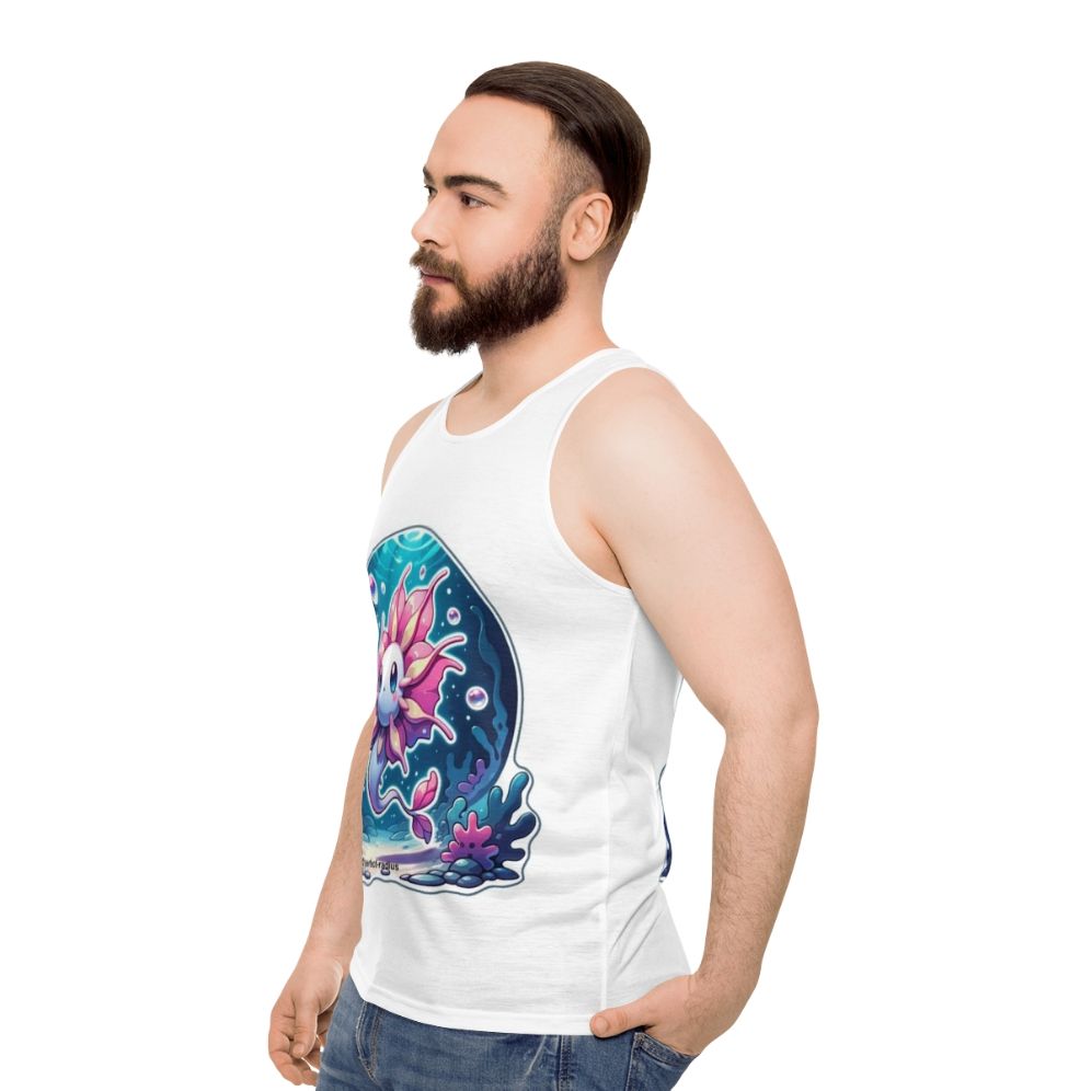 Whimsical fantasy petal fish tank top - men side